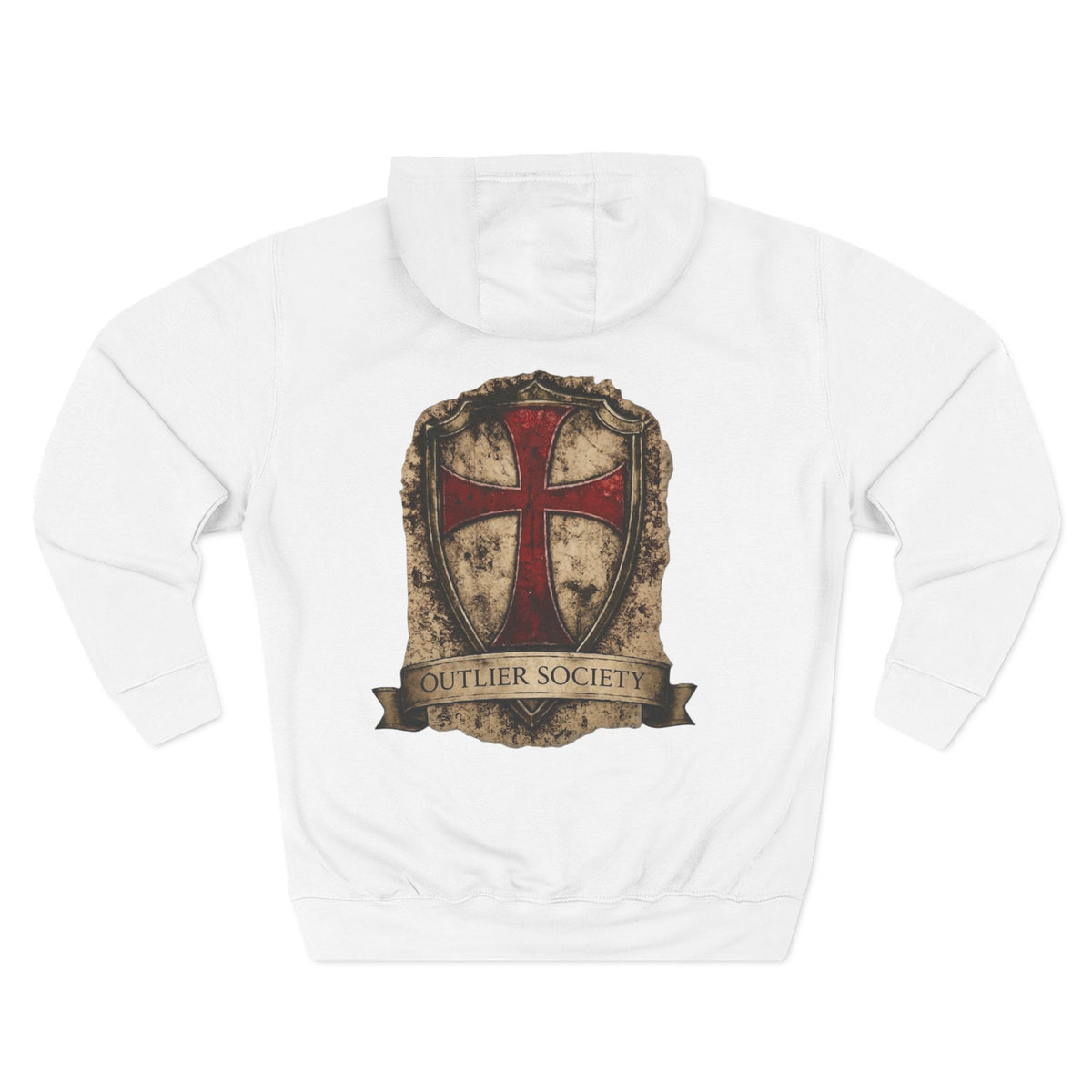 Crusader Shield Hoodie — Outlier Society Vintage Pigment-Dyed Pullover
