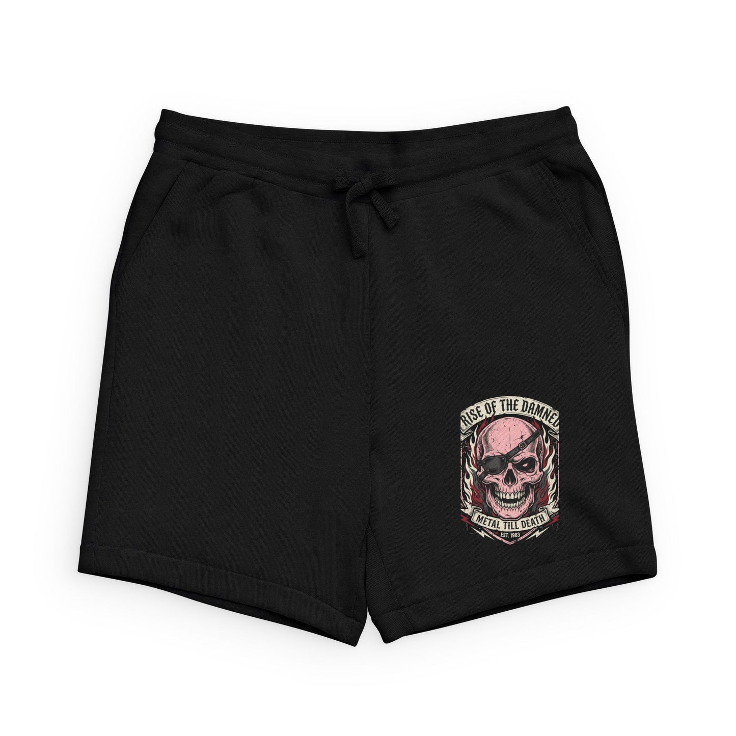 Skull & Roses Sweatshorts — 'Kiss of the Darkness' Graphic Lounge Shorts