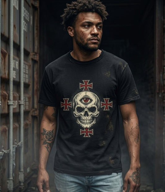 Third eye skull, graphic cross tee