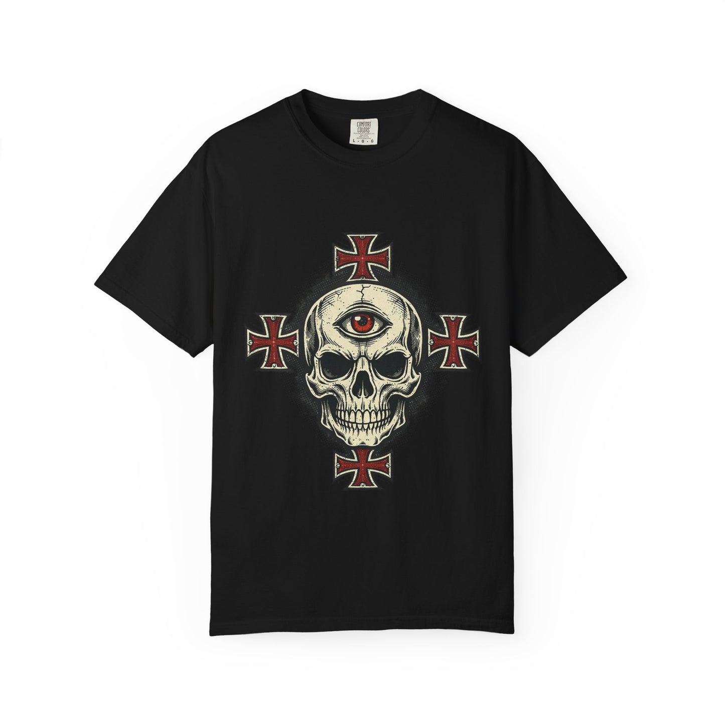 Third Eye Skull T‑Shirt — Gothic Skull Cross Graphic Tee