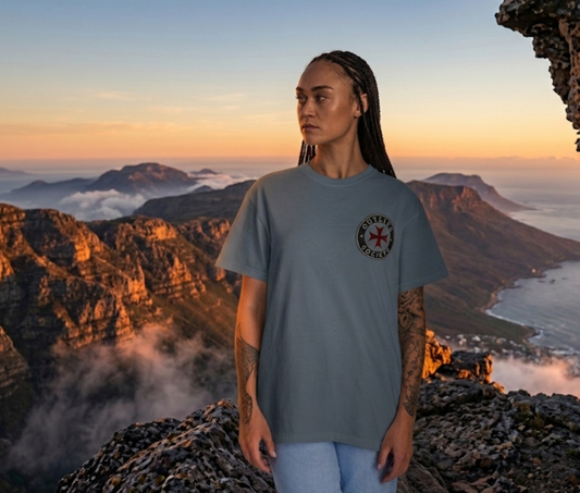 Compass Patch T-Shirt — Minimal Nautical Graphic Tee